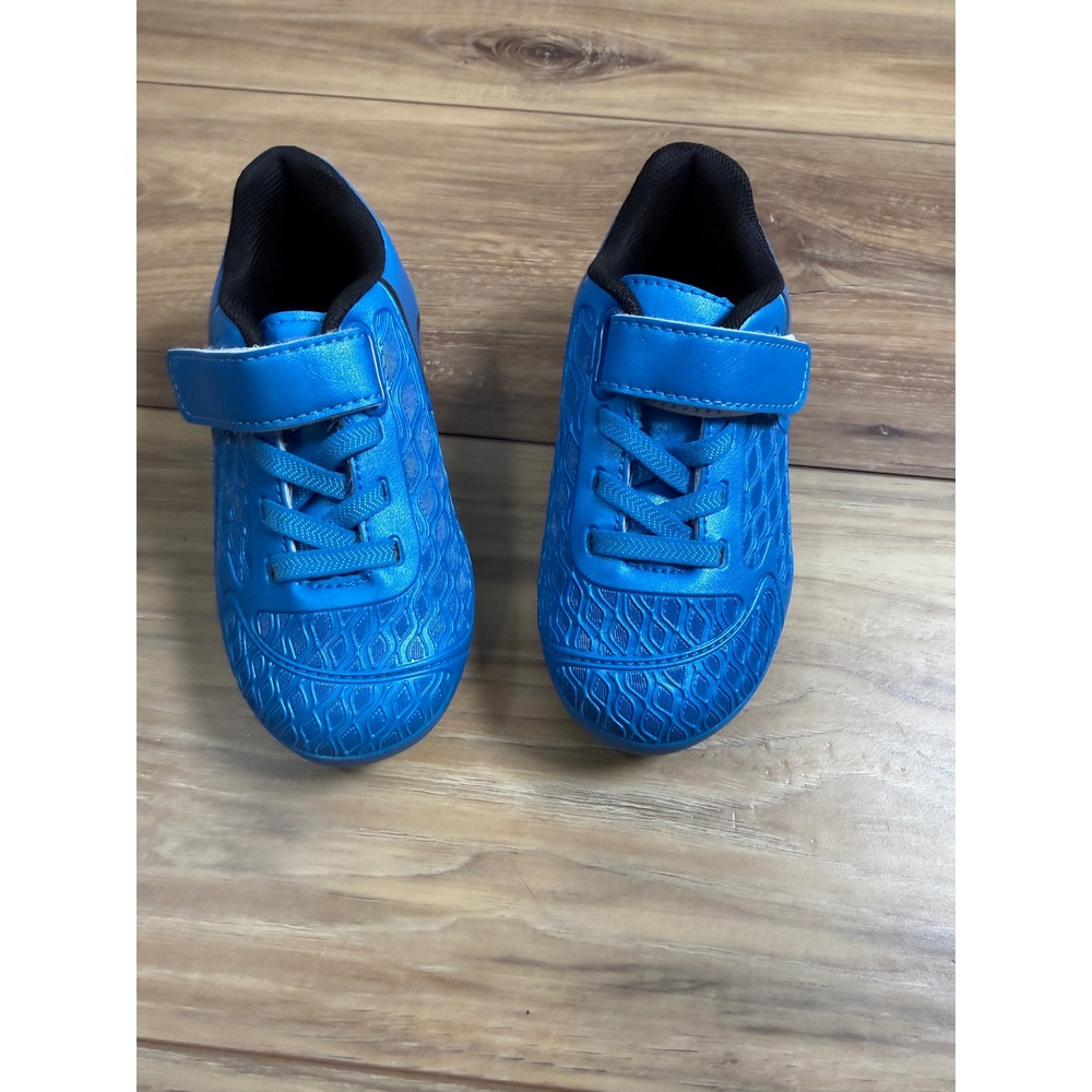 Ligviv Kids Blue Soccer Cleats Athletic Shoes Hook and Loop Fastening Size 11C